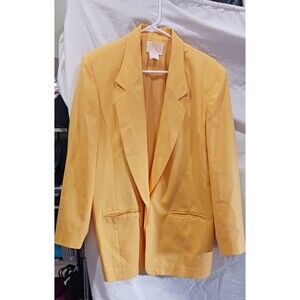 Vintage Pendleton Sz 14 Sunny Yellow 100% Wool Single Button Blazer Jacket